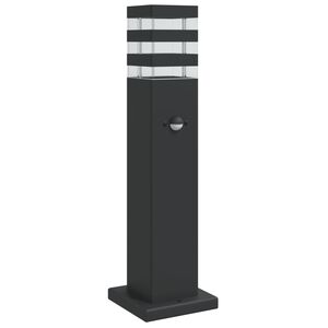 vidaXL Venkovn&iacute; stojac&iacute; lampa s čidlem čern&aacute; 50 cm hlin&iacute;k