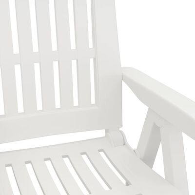 vidaXL Zahradní polohovací židle 2 ks bílé PP