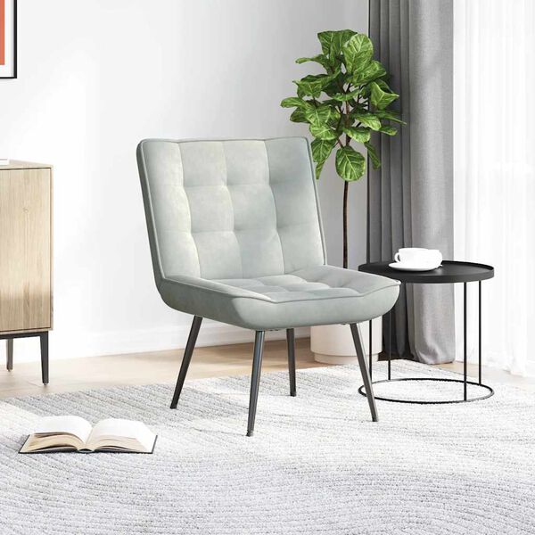 vidaXL Relaxačn&iacute; křeslo světle &scaron;ed&eacute; 64x74x84 cm samet