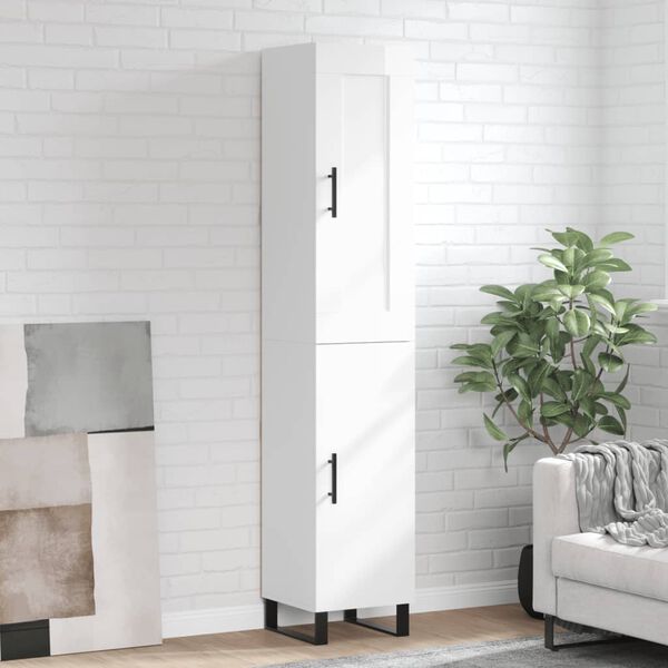 vidaXL Skř&iacute;ň highboard b&iacute;l&aacute; s vysok&yacute;m leskem 34,5x34x180 cm kompozit