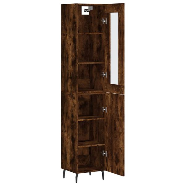 vidaXL Skř&iacute;ň highboard kouřov&yacute; dub 34,5 x 34 x 180 cm kompozitn&iacute; dřevo