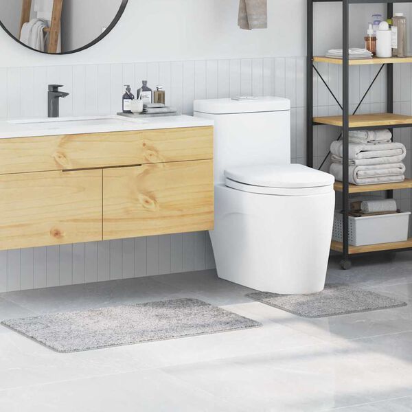 vidaXL Sada protiskluzov&yacute;ch koupelnov&yacute;ch rohož&iacute; 2 pcs &Scaron;ed&aacute; PP