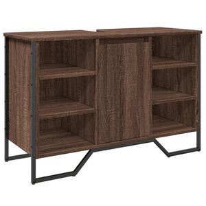 vidaXL Koupelnov&aacute; skř&iacute;ňka pod umyvadlo hněd&yacute; dub 91x35x60 cm kompozit