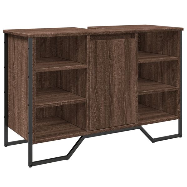 vidaXL Koupelnov&aacute; skř&iacute;ňka pod umyvadlo hněd&yacute; dub 91x35x60 cm kompozit