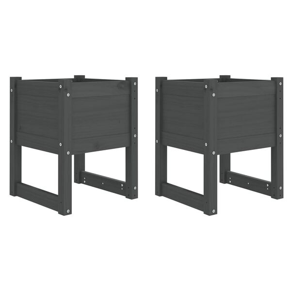 vidaXL Truhl&iacute;ky 2 ks &Scaron;ed&aacute; 40 x 40 x 52,5 cm masivn&iacute; borov&eacute; dřevo