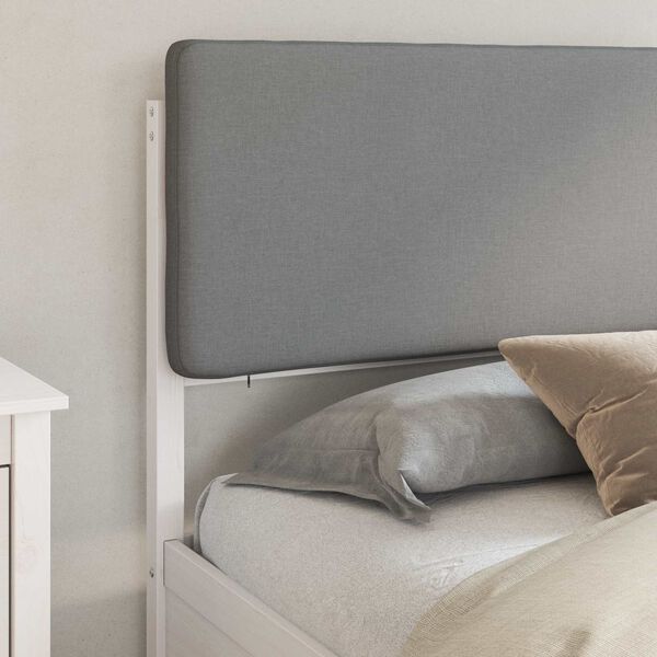 vidaXL R&aacute;m postele s čalouněn&yacute;m čelem s čelo Světle &scaron;ed&aacute; 200 x 200 cm