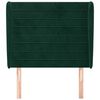 vidaXL Čelo postele typu u&scaron;&aacute;k tmavě zelen&eacute; 83 x 23 x 118/128 cm samet