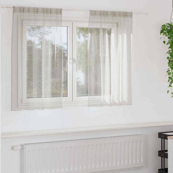 vidaXL Voile Záclona se záclonami 2 pcs Krémová 140 x 140 cm Polyester