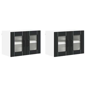 vidaXL N&aacute;stěnn&aacute; skleněn&aacute; skř&iacute;ň LUCCA 2 pcs Čern&aacute; 60 x 31 x 40 cm