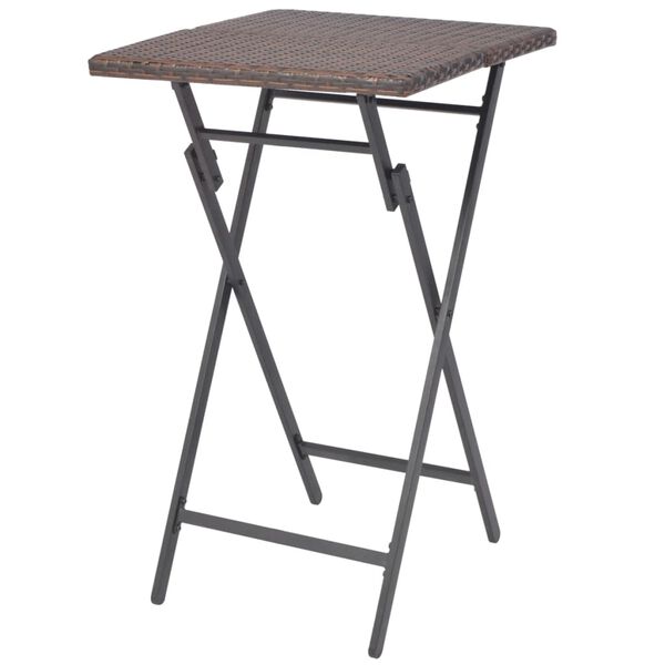 vidaXL 3d&iacute;ln&yacute; skl&aacute;dac&iacute; bistro set ocel polyratan hněd&yacute;