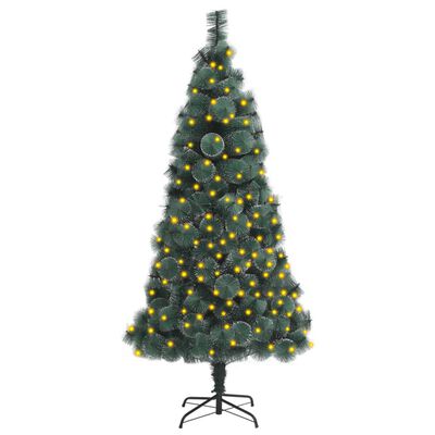 vidaXL Umělý vánoční stromek s LED a stojanem zelený 150 cm PET