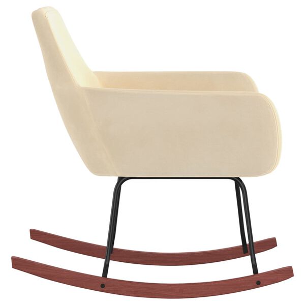 vidaXL Houpac&iacute; křeslo kr&eacute;mově samet