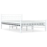 vidaXL Rám postele bílý kovový 120 x 200 cm