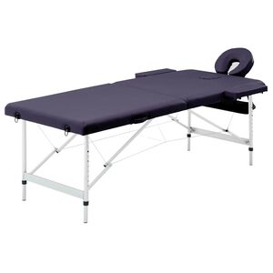 vidaXL Skl&aacute;dac&iacute; mas&aacute;žn&iacute; stůl 2 z&oacute;ny hlin&iacute;k fialov&yacute;