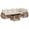 vidaXL Sada zahradn&iacute;ch pohovek 6 ks Beige a kr&eacute;mov&aacute; b&iacute;l&aacute; polyratan