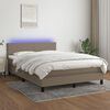 vidaXL Box spring postel s matrac&iacute; a LED taupe 140x200 cm textil