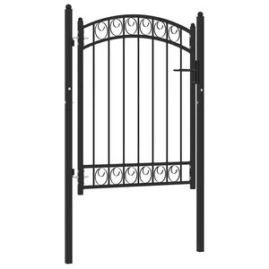 vidaXL Plotov&aacute; br&aacute;na EMMEN s klenut&yacute;m vr&scaron;kem ocelov&aacute; 100 x 98,5 cm čern&aacute;