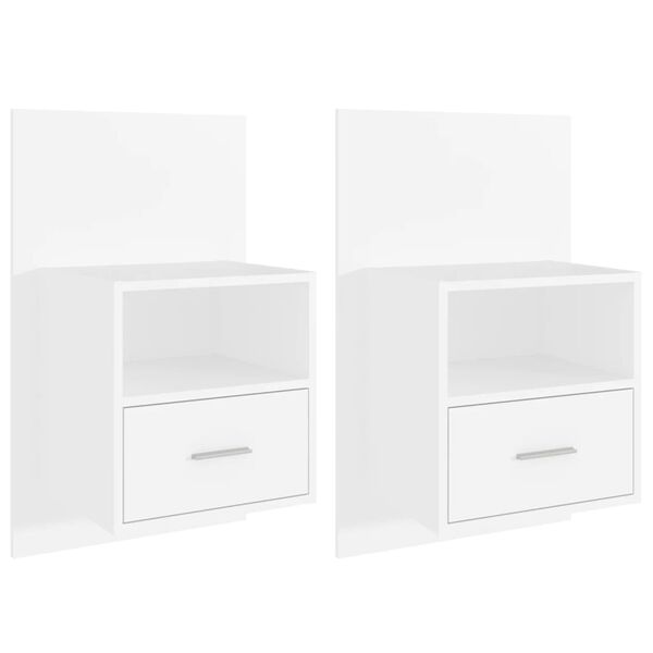 vidaXL N&aacute;stěnn&eacute; nočn&iacute; stolky 2 ks b&iacute;l&eacute;