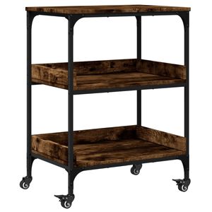vidaXL Kuchyňsk&yacute; voz&iacute;k kouřov&yacute; dub 60x41x80,5 cm kompozitn&iacute; dřevo