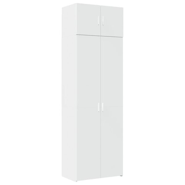 vidaXL Úzká úložná bílá 70 x 42,5 x 225 cm kompozitní dřevo