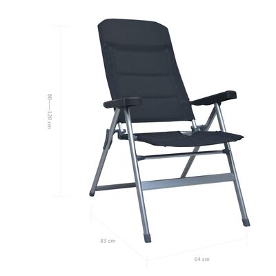 vidaXL Polohovací zahradní židle 2 ks hliník černé