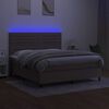 vidaXL Box spring postel s matrac&iacute; a LED taupe 160x200 cm textil