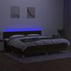 vidaXL Box spring postel s matrac&iacute; a LED tmavě hněd&aacute; 200x200 cm textil