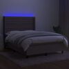 vidaXL Box spring postel s matrac&iacute; a LED taupe 140x200 cm textil