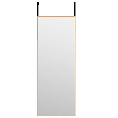vidaXL Zrcadlo na dveře zlaté 30 x 80 cm sklo a hliník
