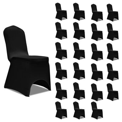 vidaXL Potahy na židle napínací černé 24 ks