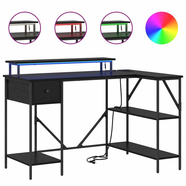 vidaXL Stůl se z&aacute;suvkou Čern&yacute; dub 120 x 79 x 86,5 cm kompozitn&iacute; dřevo