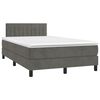 vidaXL Box spring postel s matrac&iacute; tmavě &scaron;ed&yacute; 120x190 cm samet