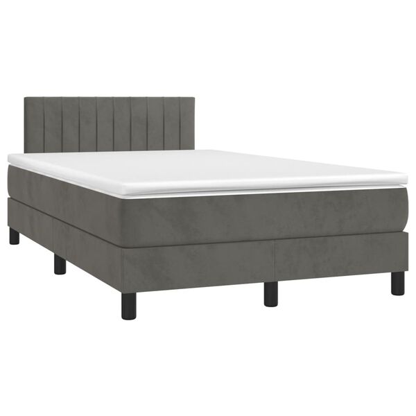vidaXL Box spring postel s matrac&iacute; tmavě &scaron;ed&yacute; 120x190 cm samet