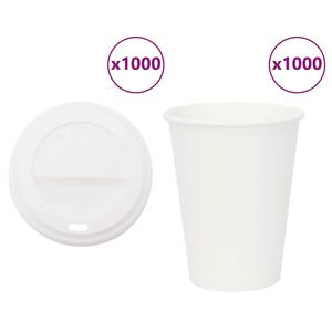 vidaXL Pap&iacute;rov&eacute; kel&iacute;mky na k&aacute;vu s v&iacute;čky 1000 pcs 12oz 300ml