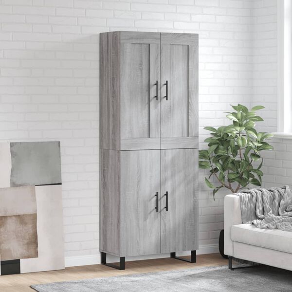 vidaXL Skř&iacute;ň highboard &scaron;ed&aacute; sonoma 69,5 x 34 x 180 cm kompozitn&iacute; dřevo