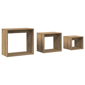 vidaXL Hn&iacute;zdov&eacute; stolky 3 ks dub artisan kompozitn&iacute; dřevo
