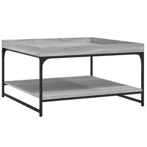 vidaXL Konferenčn&iacute; stolek &scaron;ed&yacute; sonoma 80x80x45 cm kompozit a železo