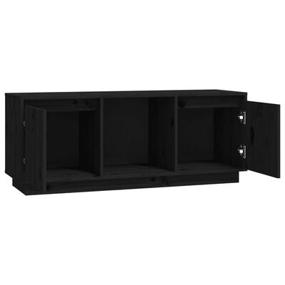 vidaXL TV skříňka černá 110,5 x 35 x 44 cm masivní borové dřevo