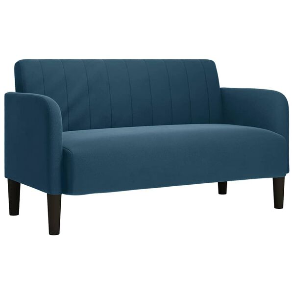 vidaXL Loveseat Sofa modr&aacute; 109 cm samet
