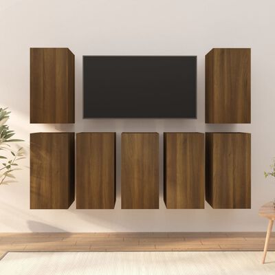 vidaXL TV skříňky 7 ks hnědý dub 30,5 x 30 x 60 cm kompozitní dřevo