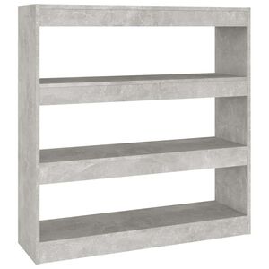vidaXL Knihovna / dělic&iacute; stěna betonově &scaron;ed&aacute; 100 x 30 x 103 cm