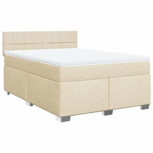 vidaXL Box spring postel s matrac&iacute; kr&eacute;mov&aacute; 140x190 cm textil