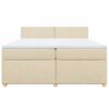 vidaXL Box spring postel s matrac&iacute; kr&eacute;mov&aacute; 200x200 cm textil