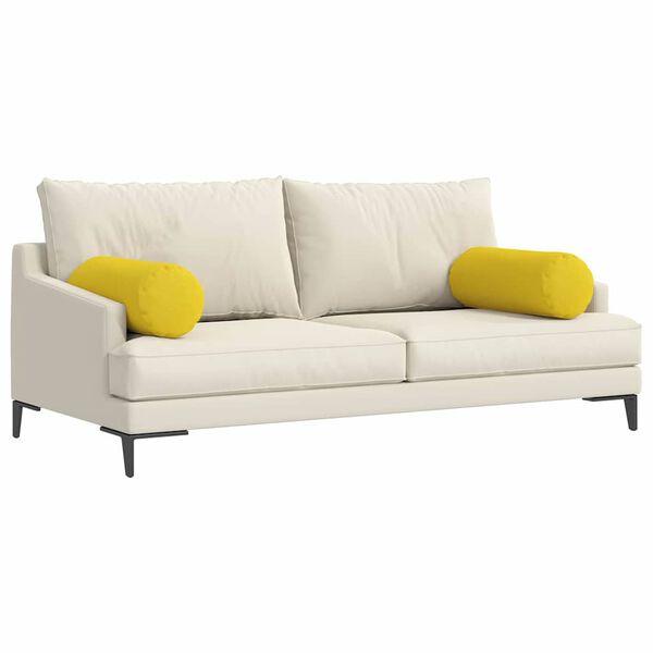 vidaXL Polštáře 2 pcs Světlá žlutá Ø 25 x 70 cm textil