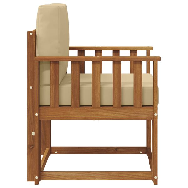 vidaXL Venkovn&iacute; pohovka Masivn&iacute; ak&aacute;ciov&eacute; dřevo a polyester Př&iacute;rodn&iacute;