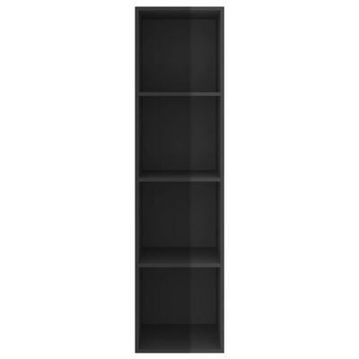 vidaXL Nástěnná TV skříňka černá vysoký lesk 37x37x142,5cm dřevotříska