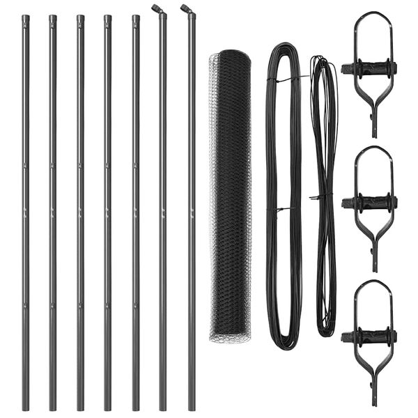 vidaXL Plotov&yacute; sloupek. &Scaron;ed&aacute; 10 x 1,4 m (13 mm s&iacute;ť) Ocel a PVC