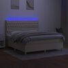 vidaXL Box spring postel s matrac&iacute; a LED kr&eacute;mov&aacute; 180x200 cm textil