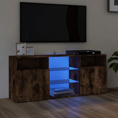 vidaXL TV skříňka s LED osvětlením kouřový dub 120 x 30 x 50 cm