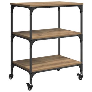 vidaXL Kuchyňsk&yacute; voz&iacute;k Artisanov&yacute; dub 60 x 41 x 76 cm kompozitn&iacute; dřevo